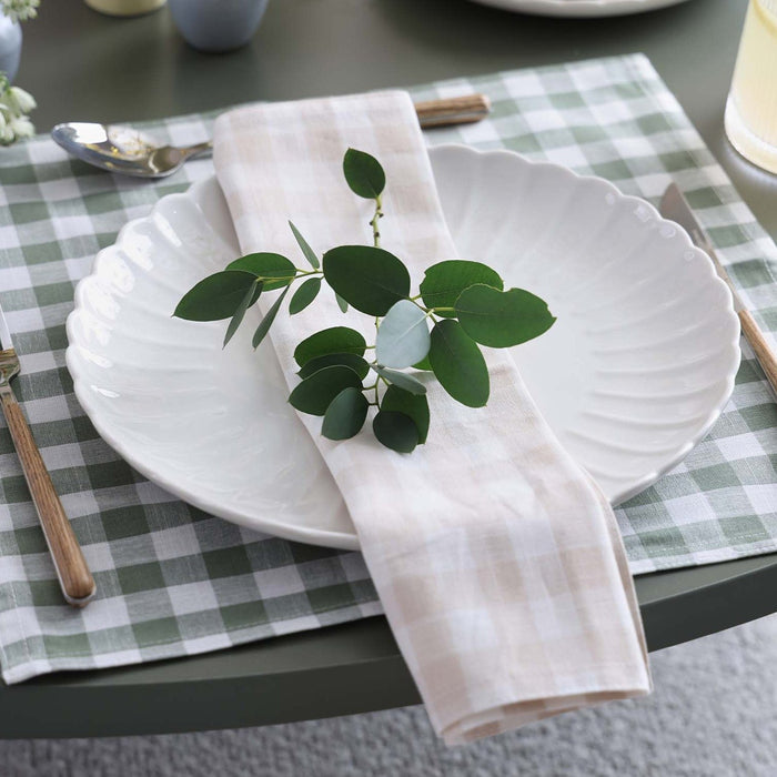 Mira Scalloped Set of 4 Dinner Plates - Off White - DUSK