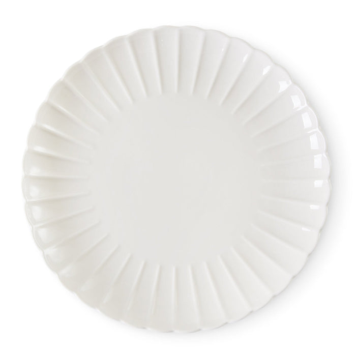 Mira Scalloped Set of 4 Dinner Plates - Off White - DUSK