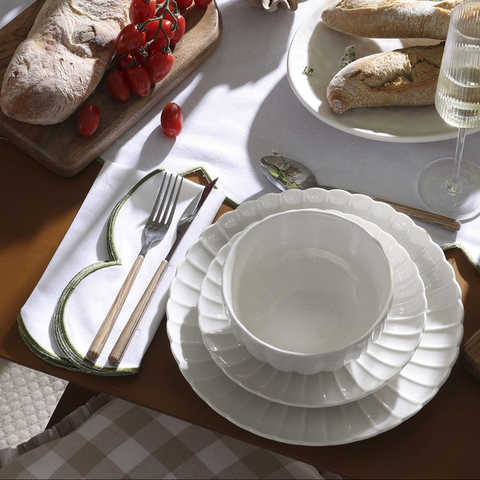 Mira Scalloped Set of 4 Side Plates - Off White - DUSK