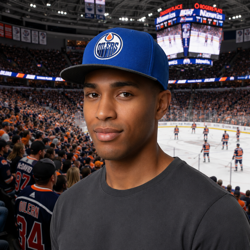 Mitchell And Ness NHL Edmonton Oilers Denim Beak Snapback