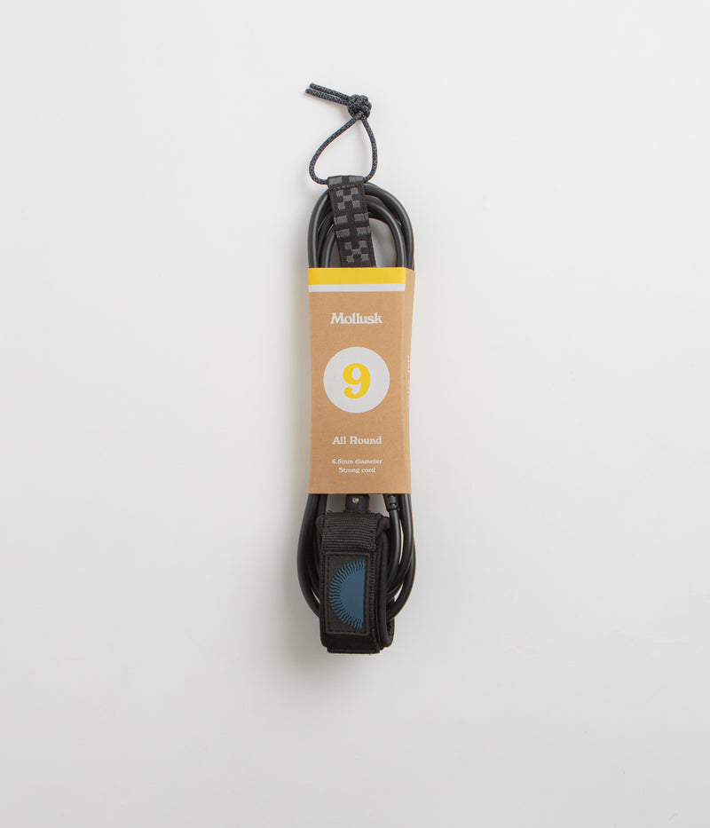 Mollusk All Round 9ft Surfboard Leash in Black