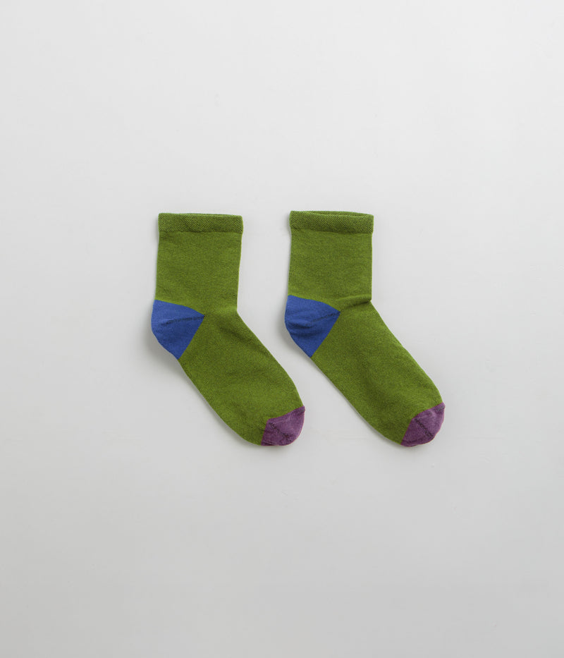 Mollusk Color Block Socks in Moss