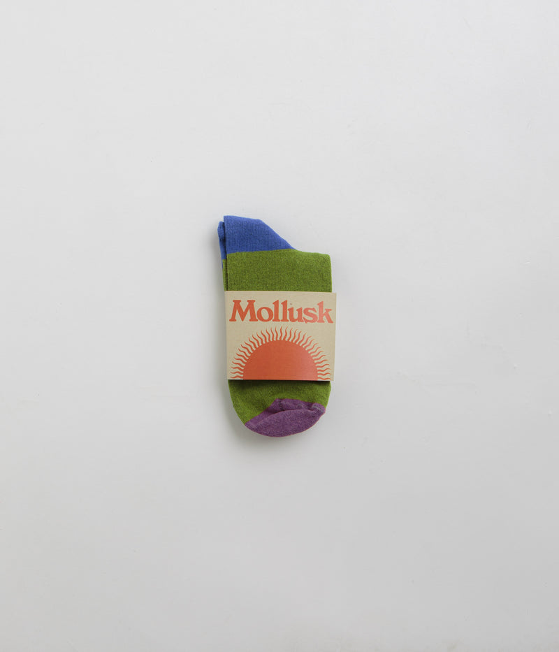 Mollusk Color Block Socks in Moss