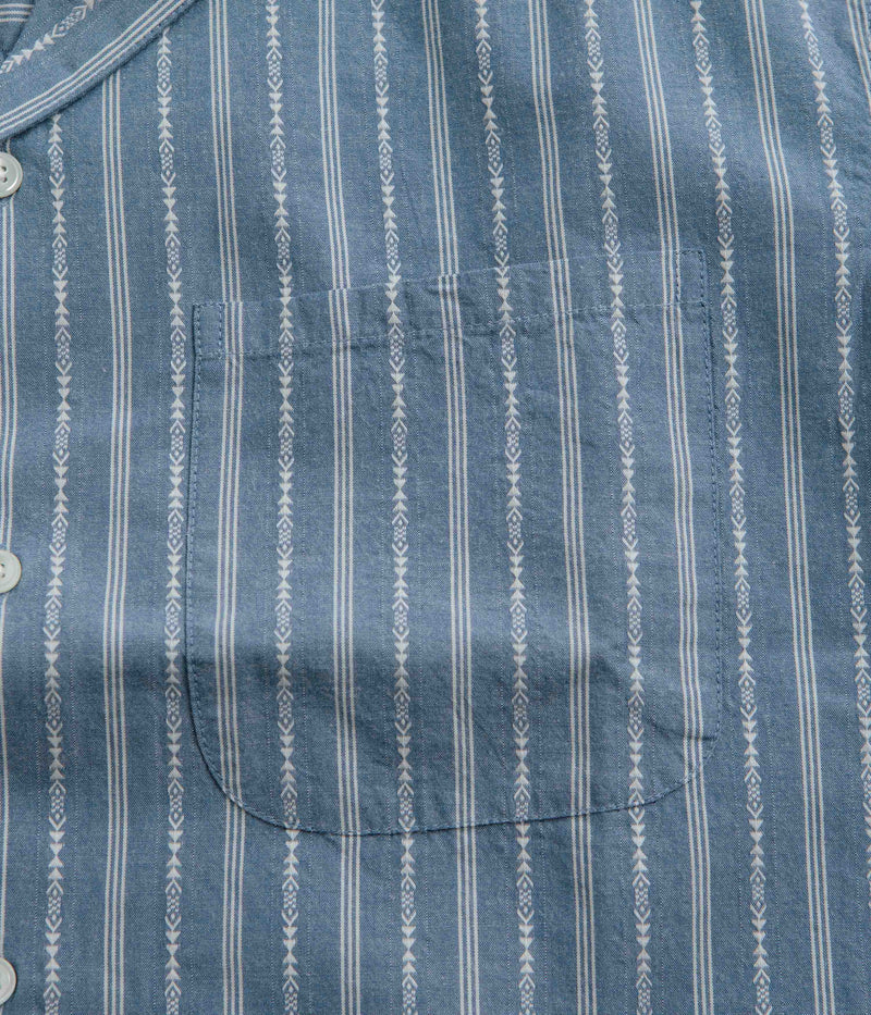 Mollusk Cosmo Shirt in Blue Chambray Dobby