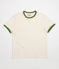 Mollusk Hemp Ringer T-Shirt in Natural and Rover Green