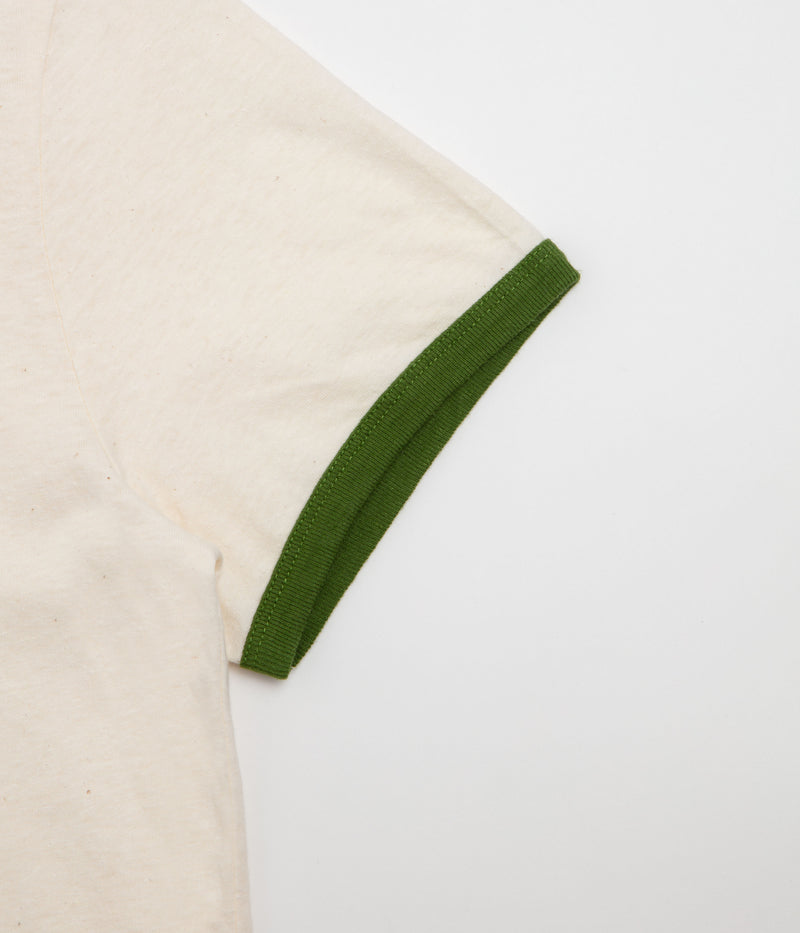 Mollusk Hemp Ringer T-Shirt in Natural and Rover Green