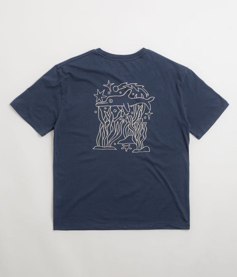 Mollusk New Dolphin Energy T-Shirt in Navy Indigo