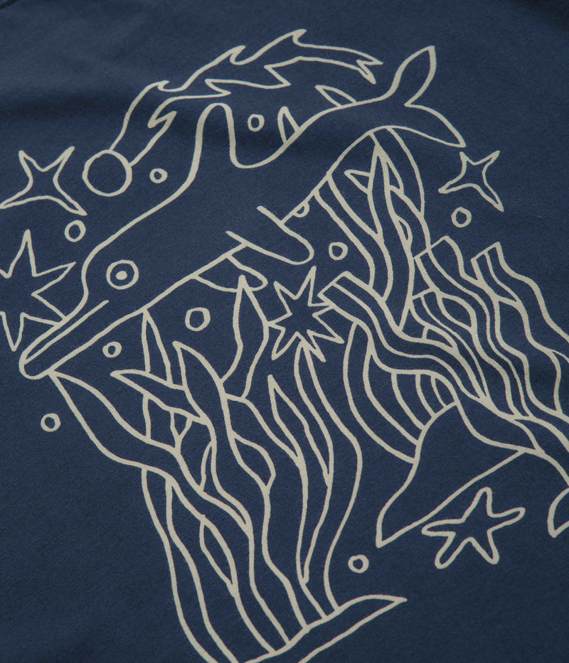Mollusk New Dolphin Energy T-Shirt in Navy Indigo