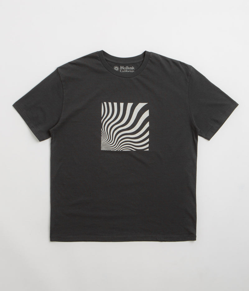 Mollusk Optic Wave T-Shirt in Faded Black