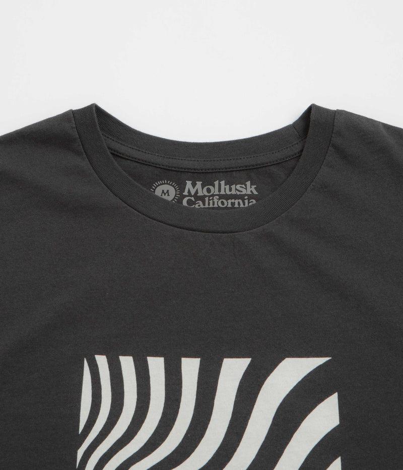Mollusk Optic Wave T-Shirt in Faded Black