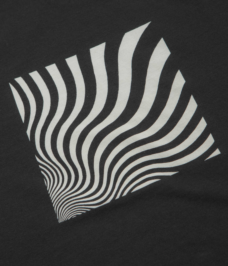 Mollusk Optic Wave T-Shirt in Faded Black