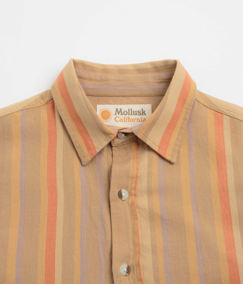 Mollusk Summer Shirt in Clay Stripe