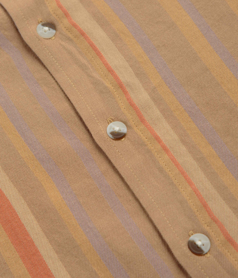 Mollusk Summer Shirt in Clay Stripe