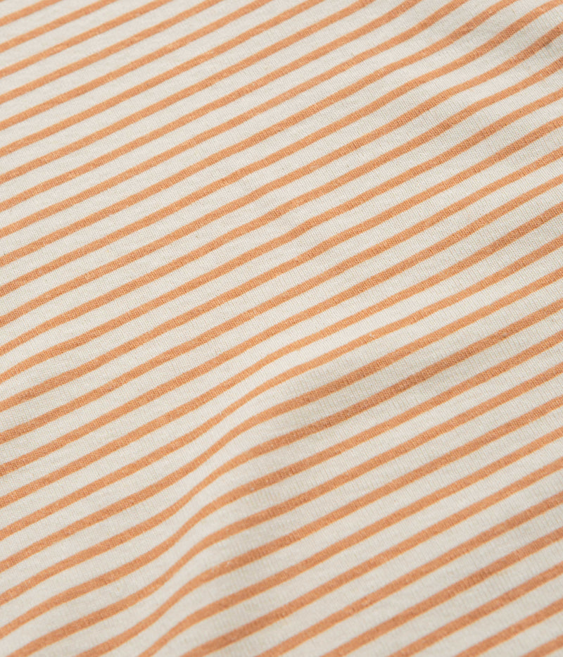 Mollusk Womens Scoop Ribsy T-Shirt in Orange Stripe