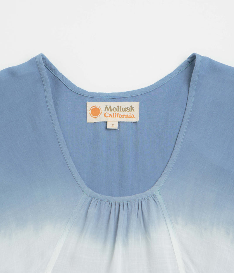 Mollusk Womens Sol Kaftan Shirt in Indigo Dip-Dye