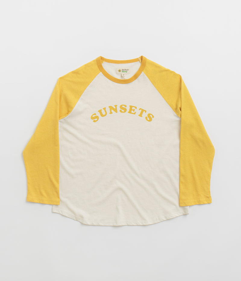 Mollusk Womens Sunsets Baseball T-Shirt in Yellow