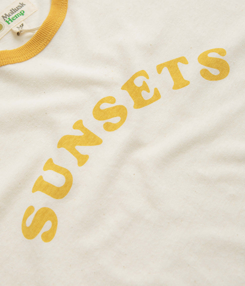 Mollusk Womens Sunsets Baseball T-Shirt in Yellow
