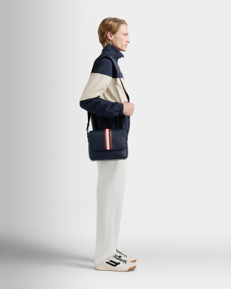 Mythos Crossbody Bag in Navy Blue Recycled Leather