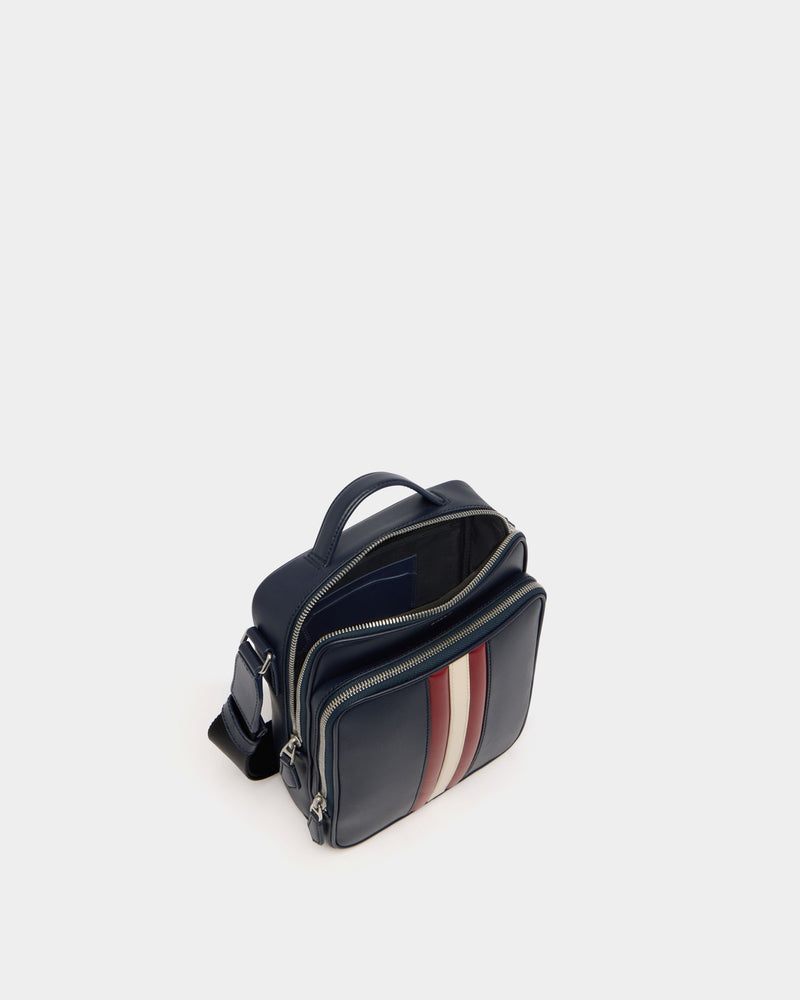 Mythos Crossbody Bag in Navy Blue Recycled Leather