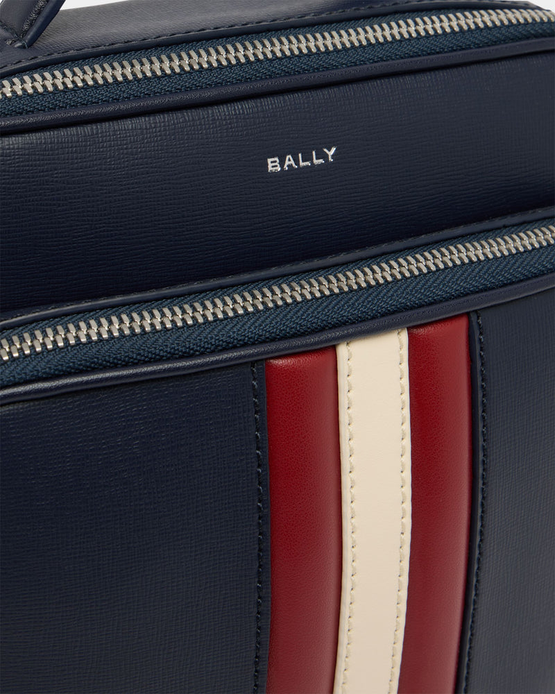 Mythos Crossbody Bag in Navy Blue Recycled Leather