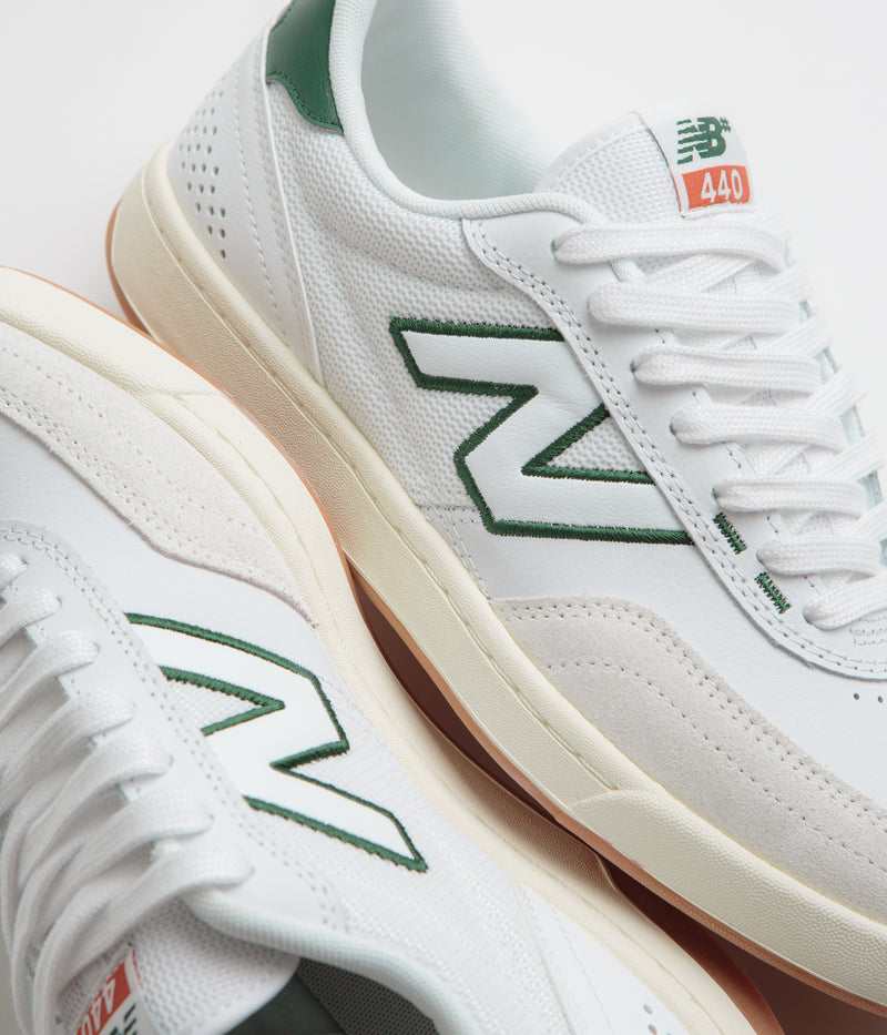 New Balance Numeric 440 Shoes in White and Green