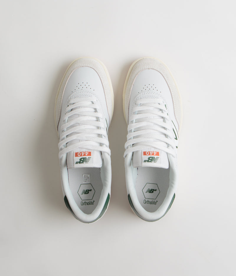 New Balance Numeric 440 Shoes in White and Green
