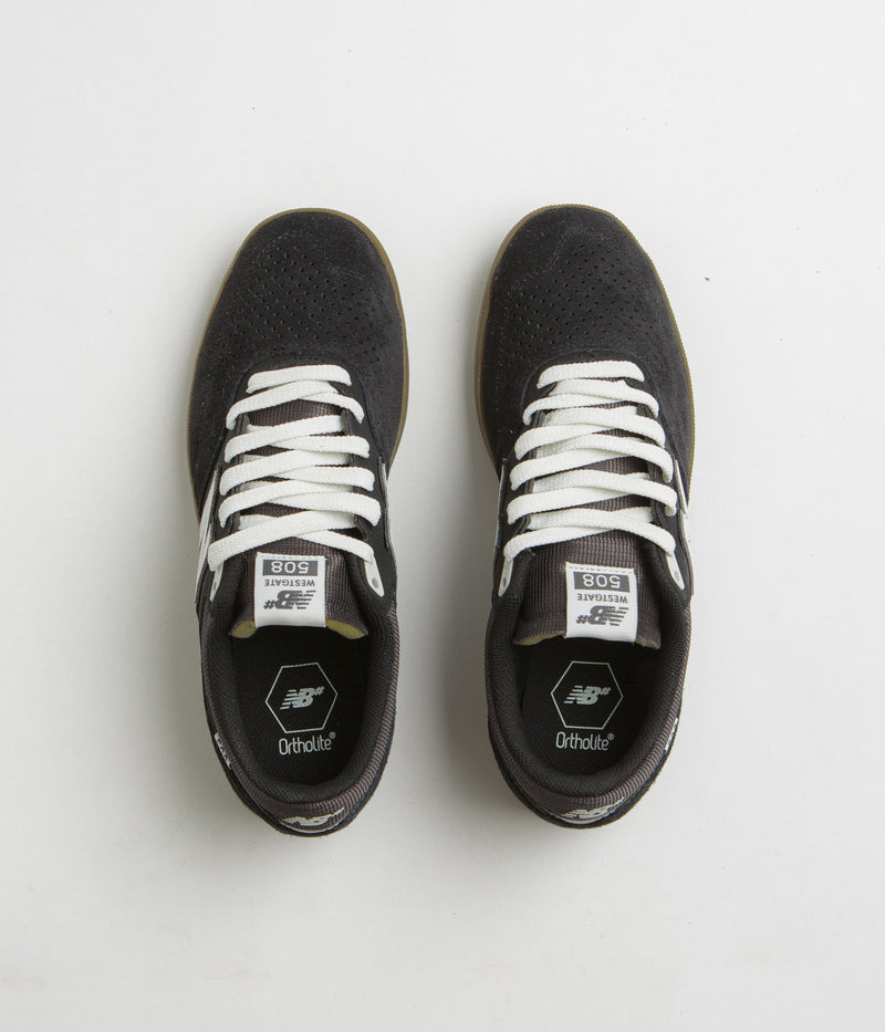 New Balance Numeric 508 Brandon Westgate Shoes in Black and Gum / White