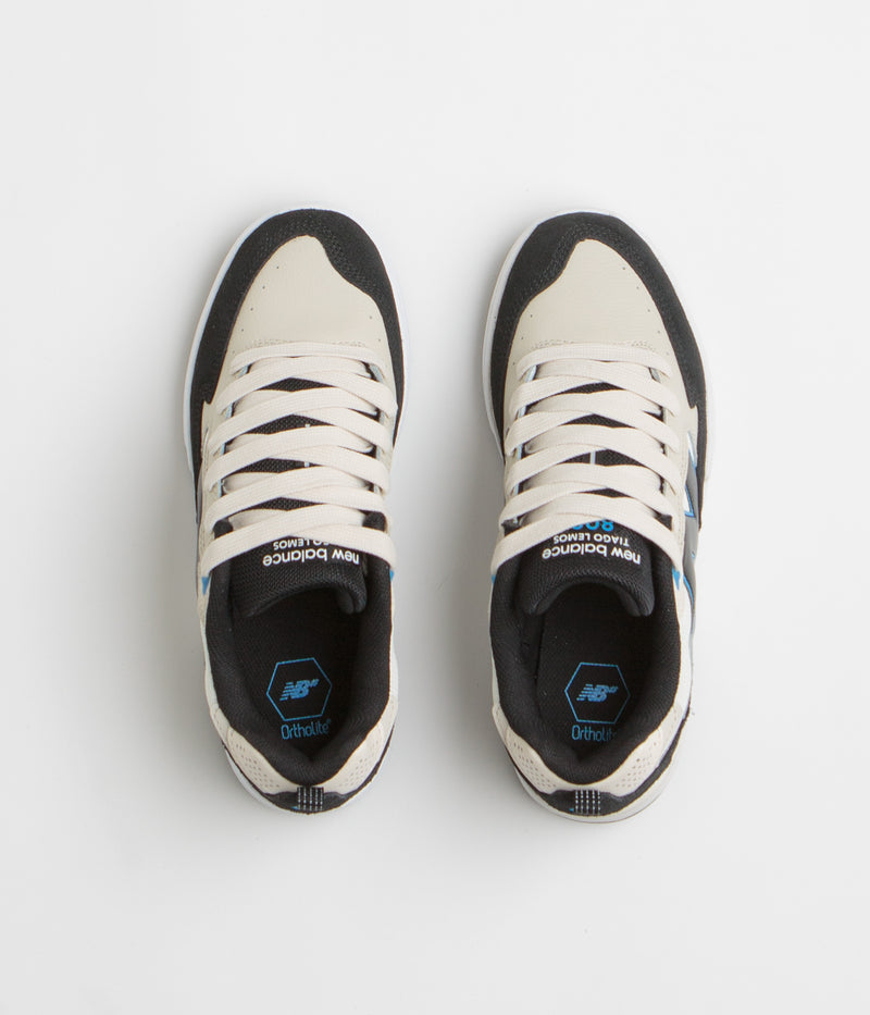 New Balance Numeric 808 Lite Tiago Lemos Shoes in Sea Salt and Black