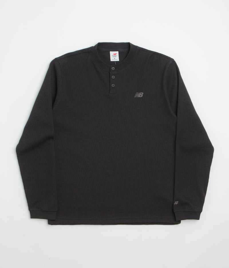 New Balance Numeric Henley Long Sleeve T-Shirt in Black