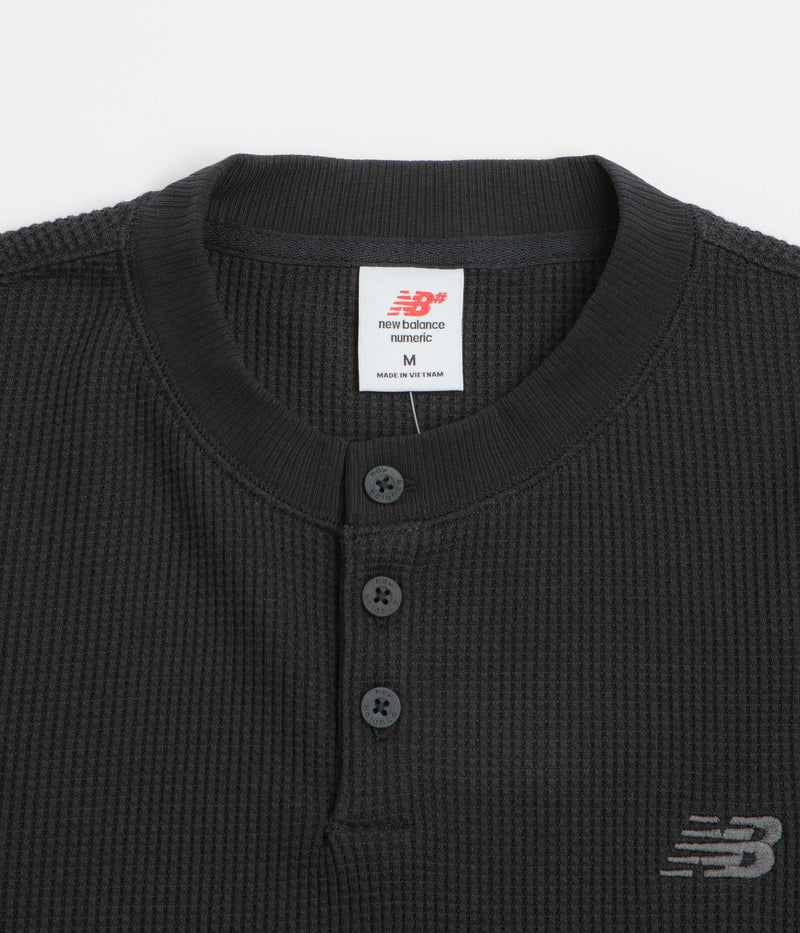 New Balance Numeric Henley Long Sleeve T-Shirt in Black