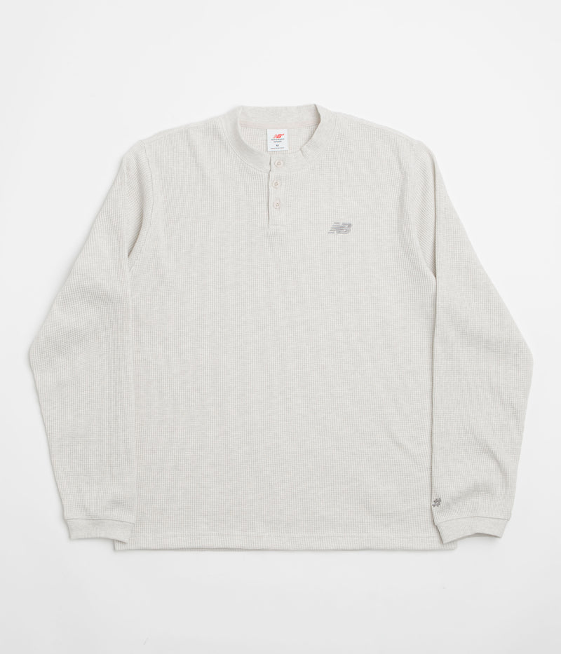 New Balance Numeric Henley Long Sleeve T-Shirt in Oatmeal Heather