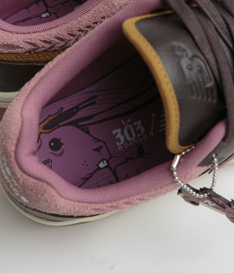 New Balance Numeric x 303 Boards 480 Shoes in Brown and Pink