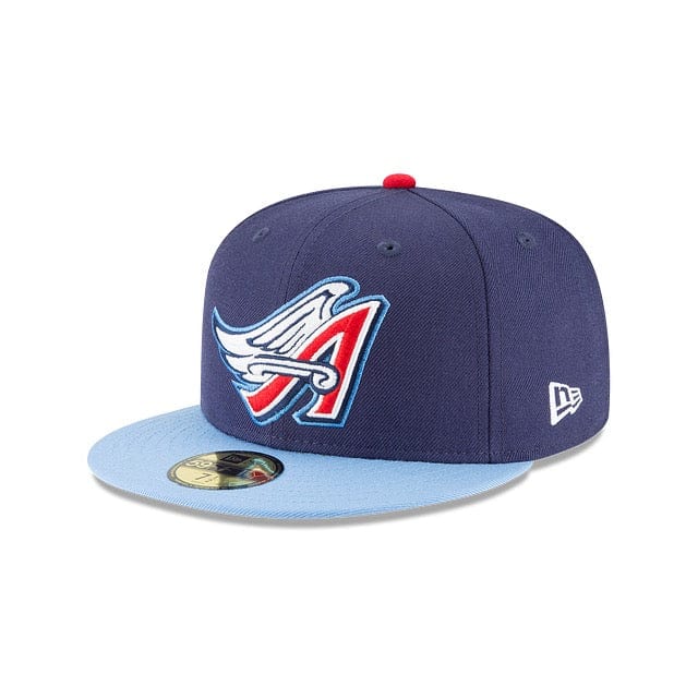Front Left View of the New Era Cap 7 59Fifty MLB Anaheim Angels 1997 Cooperstown Fitted