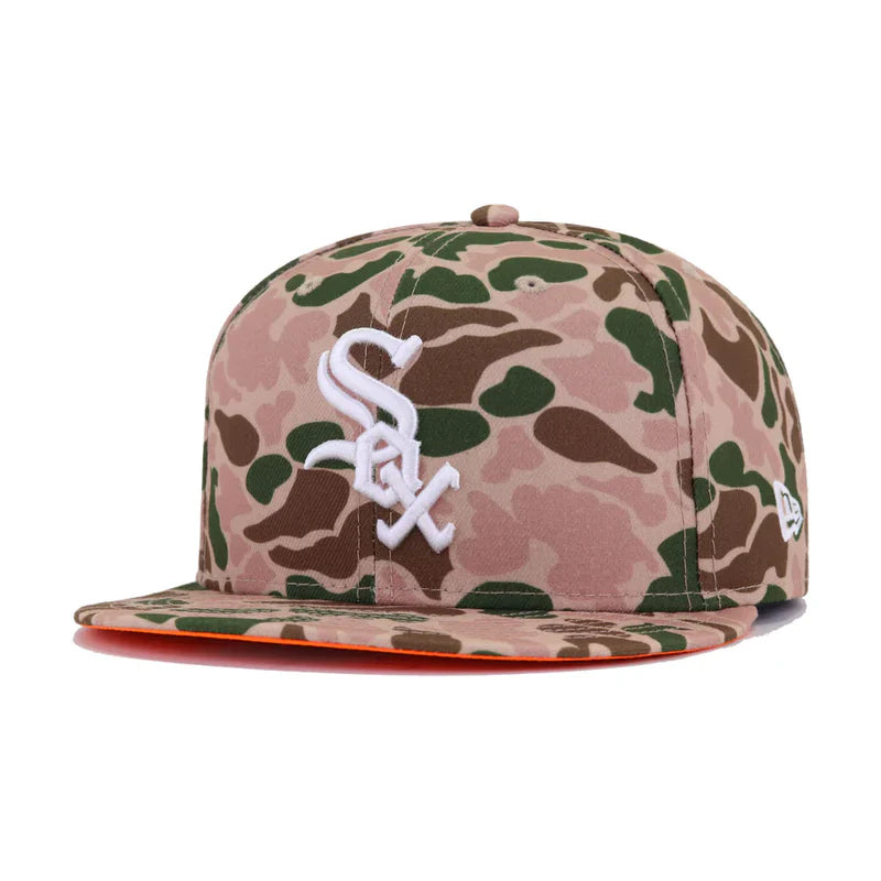 Front Left View of the White Sox New Era DUCK CAMO 5950 11238 CHIWHI XCM