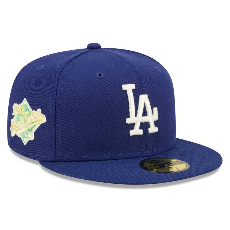 Front Left View of the Los Angeles Dodgers Citrus Pop 59FIFTY Fitted