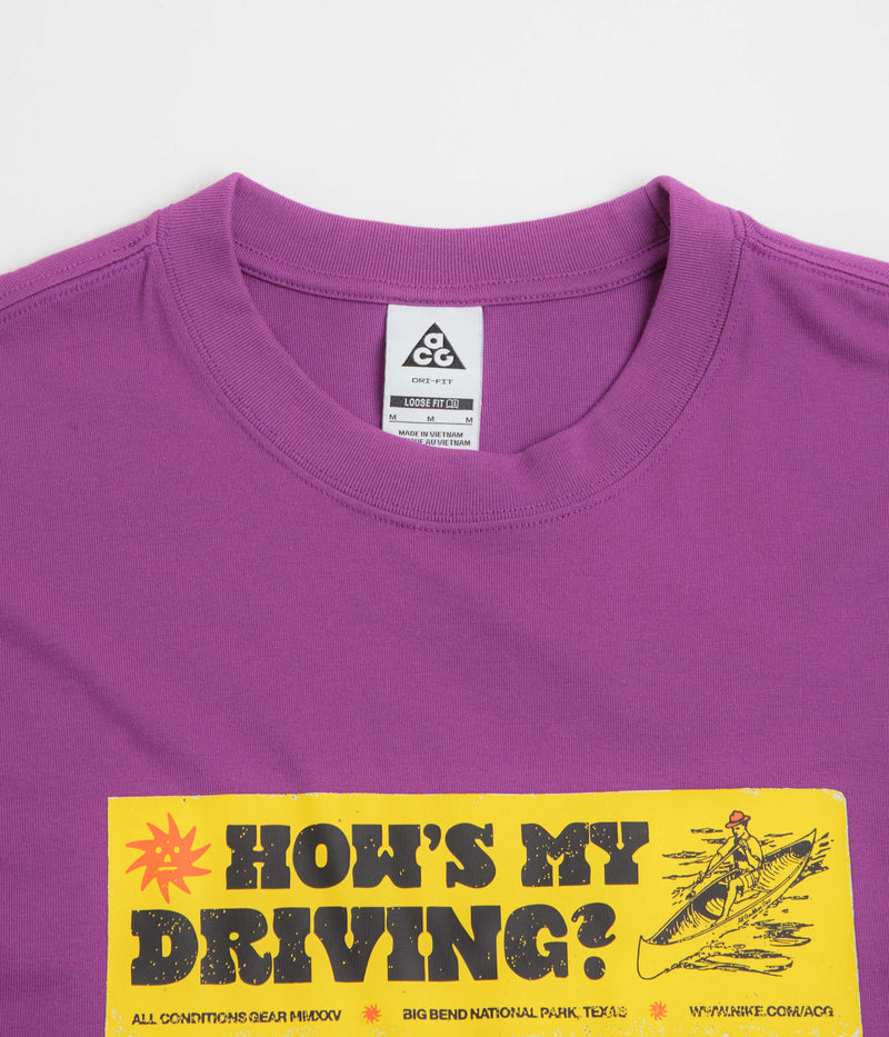 Nike ACG Canoe Sticker T-Shirt in Bold Berry