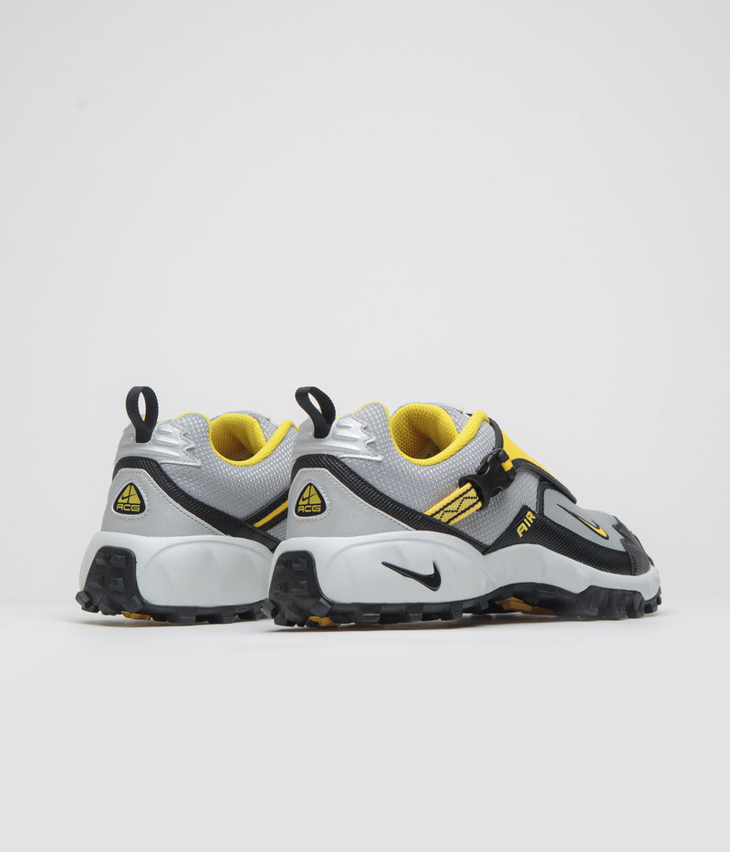 Nike ACG Phassad Shoes in Black and Yellow Zest and Metallic Silver