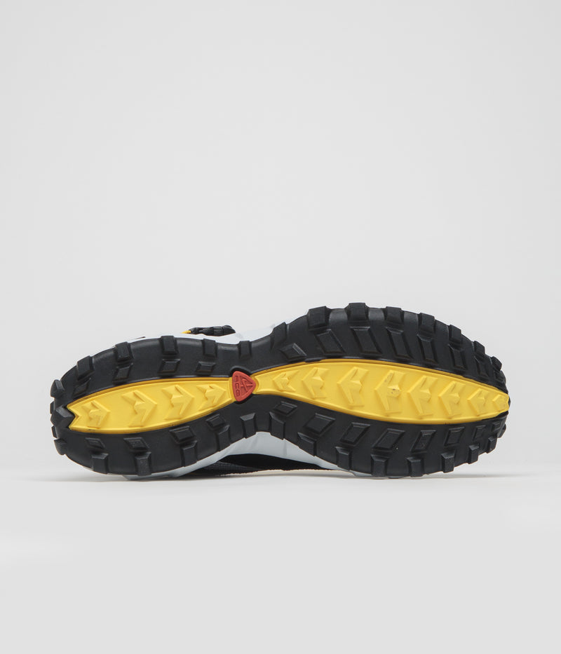 Nike ACG Phassad Shoes in Black and Yellow Zest and Metallic Silver