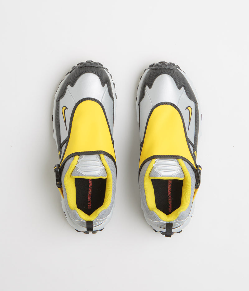 Nike ACG Phassad Shoes in Black and Yellow Zest and Metallic Silver