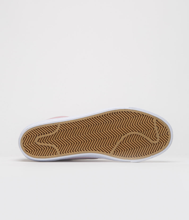 Nike SB Blazer Mid Shoes in Pink Foam and Anthracite and White - Gum Yellow