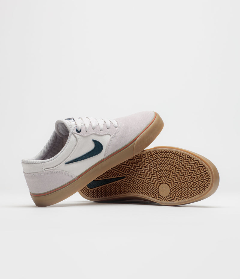 Nike SB Chron 2 Shoes in Vast Grey and Armory Navy and Dark Russet