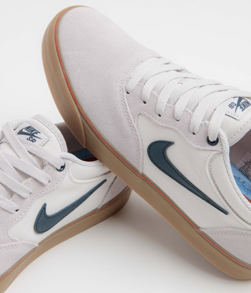 Nike SB Chron 2 Shoes in Vast Grey and Armory Navy and Dark Russet