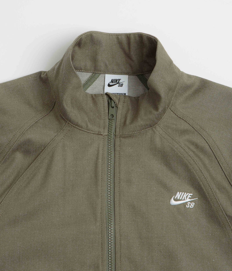 Nike SB Denim Track Jacket in Medium Olive and White