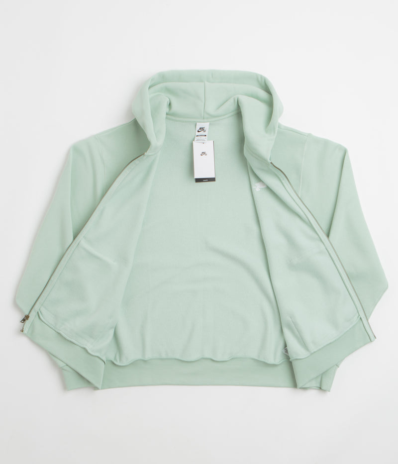Nike SB Essential Logo Full Zip Hoodie in Pistachio Frost and White
