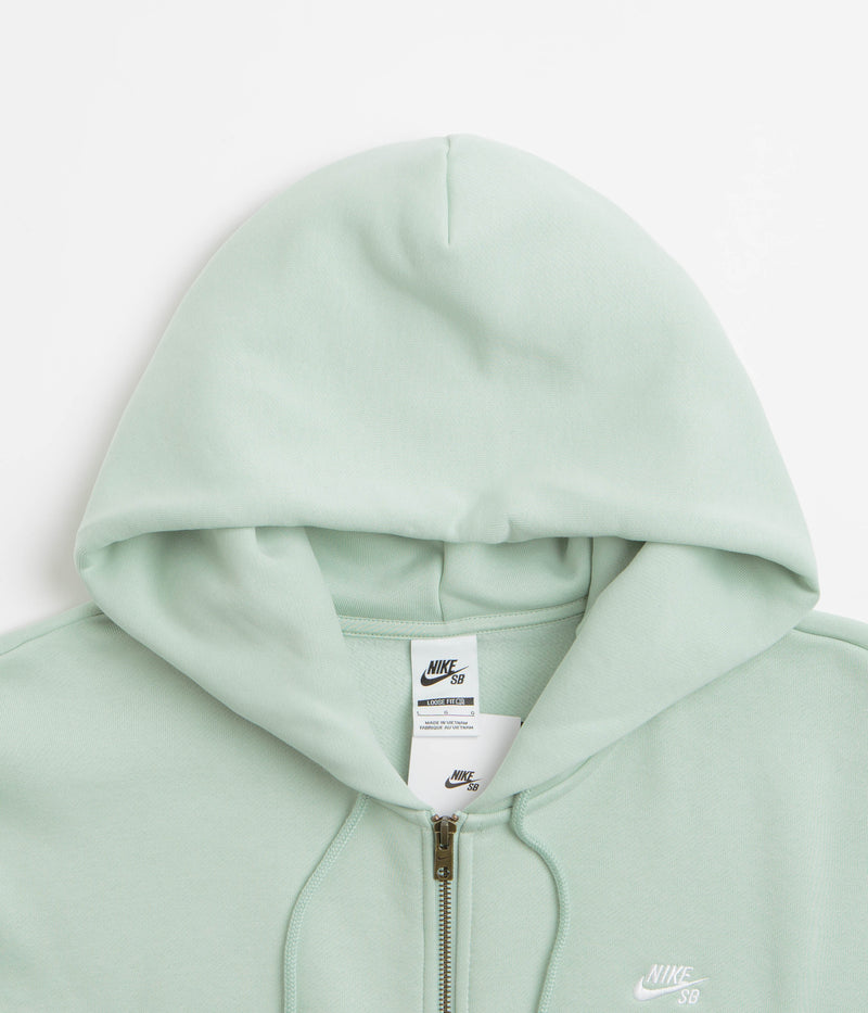 Nike SB Essential Logo Full Zip Hoodie in Pistachio Frost and White