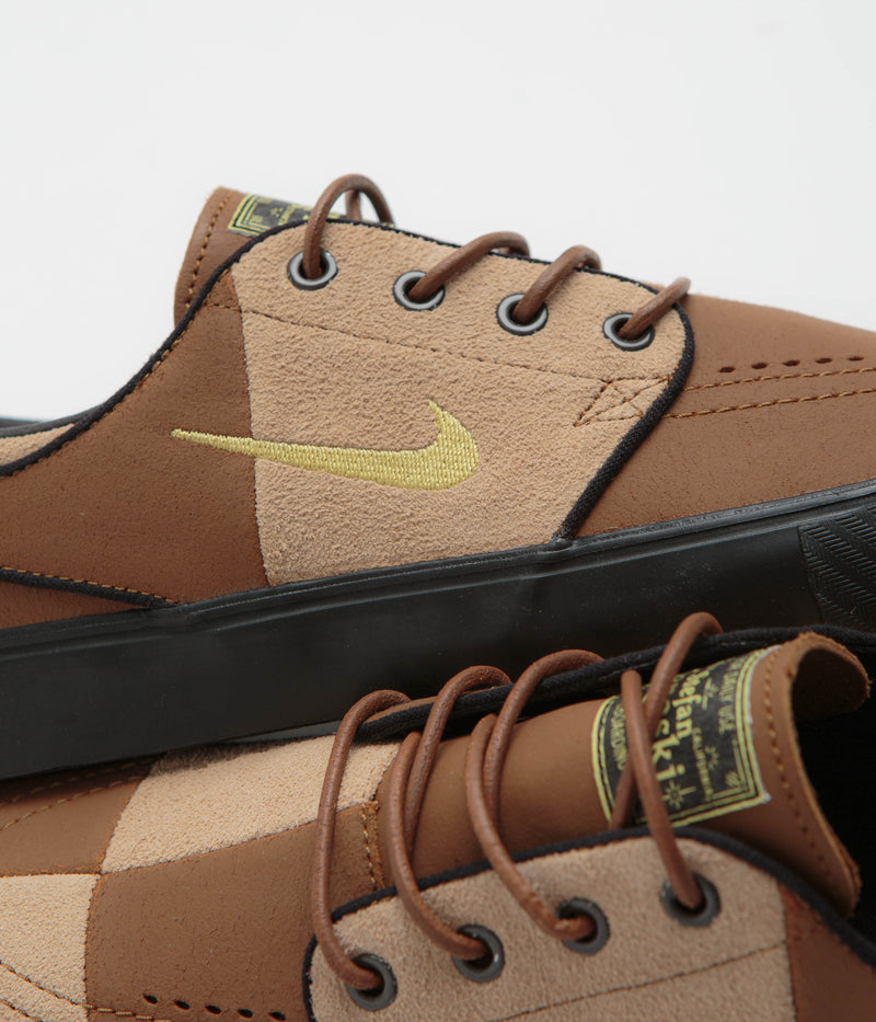 Nike SB Janoski OG+ Premium  Shoes in Light British Tan and Saturn Gold and Hemp - Black