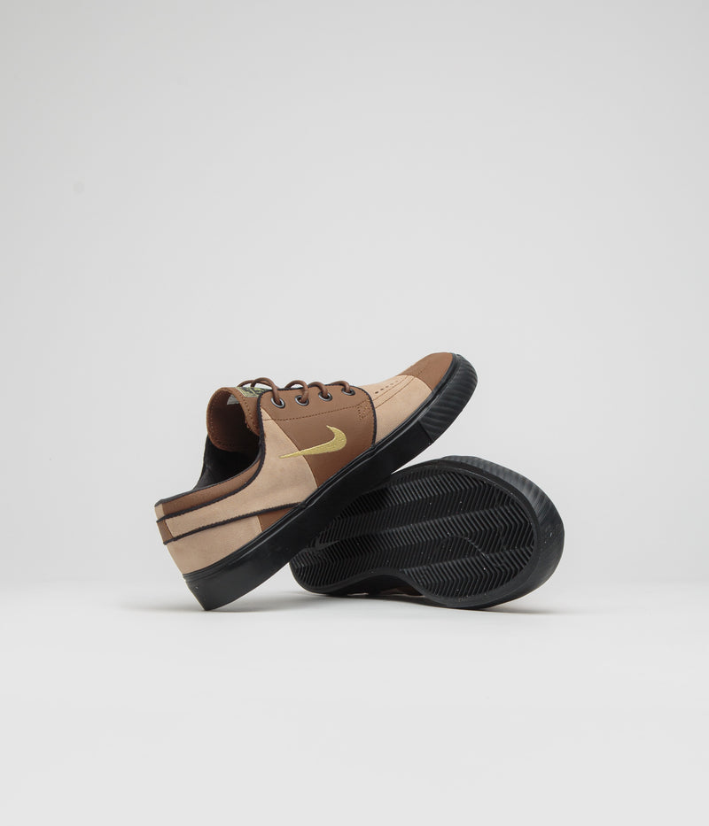Nike SB Janoski OG+ Premium  Shoes in Light British Tan and Saturn Gold and Hemp - Black