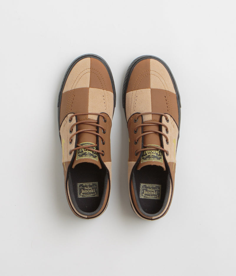 Nike SB Janoski OG+ Premium  Shoes in Light British Tan and Saturn Gold and Hemp - Black