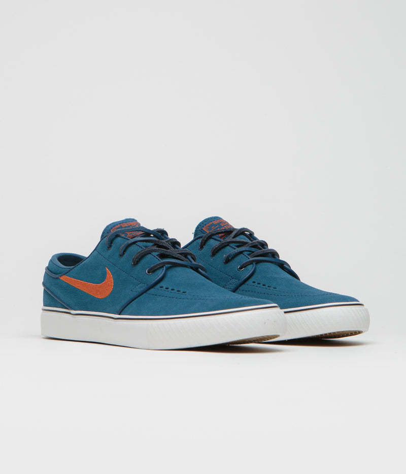 Nike SB Janoski OG+ Shoes in Blue Force and Campfire Orange and Blue Force