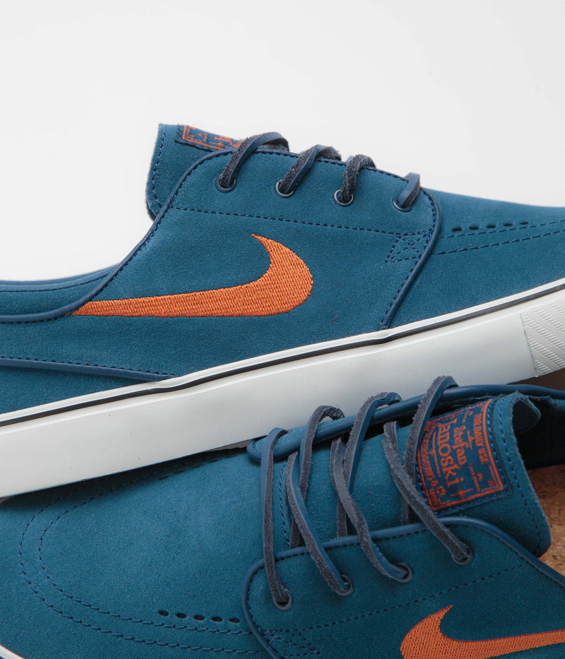 Nike SB Janoski OG+ Shoes in Blue Force and Campfire Orange and Blue Force